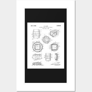 Whisky Barrel Patent - Whisky Art - Black And White Posters and Art